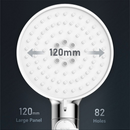 nzmegabuy high-pressure handheld shower head with 120mm large panel and 82 silicone nozzles for rainfall spray