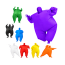 nzmegabuy inflatable fat suit costumes in various bright colours including purple, green, blue, red, and orange.