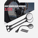 nzmegabuy pair of black flexible bike handlebar mirrors with convex lenses for wide-angle rear visibility