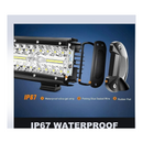 nzmegabuy 45cm LED light bar showing IP67 waterproof construction with silica gel strip and sealed wire components