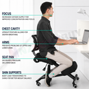 Kneeling Chair Ergonomic Office Chair Adjustable Posture Chair with Backrest Black