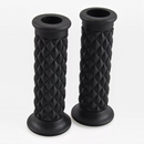 nzmegabuy black rubber-gel motorcycle handlebar grips with a diamond-textured anti-slip surface for 22mm bars