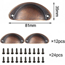 nzmegabuy set of 12 bronze shell-shaped cabinet cup pulls with 24 mounting screws for vintage furniture hardware