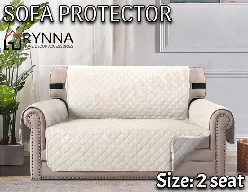 Sofa Covers Quilted Couch Lounge Protector  Waterproof * Ivory , 4 Sizes