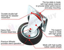 100mm Swivel Caster Wheels – Rubber Transport Wheels
