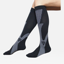 nzmegabuy black and grey graduated compression socks with a checkered pattern on the calf for sport and travel
