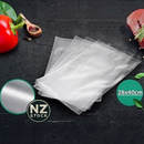 nzmegabuy 50-pack reusable textured vacuum sealer bags for food storage, made from BPA-free PA and PE material.