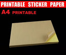 A4 Brown Kraft Sticker Paper Self Adhesive Label