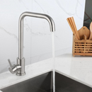 nzmegabuy modern stainless steel kitchen mixer tap with a polished chrome finish and swivel spout in use