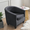 Tub Chair Cover + Cushion Cover  VELVET   Dark Grey