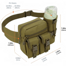 nzmegabuy army green tactical waist pack with bottle holder and adjustable belt, made from durable 800D Oxford fabric