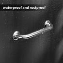 nzmegabuy 304 stainless steel safety grab bar mounted on a dark tiled wall, featuring a rustproof silver finish.