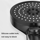nzmegabuy black handheld shower head featuring silicone nozzles and a convenient stop button for water control