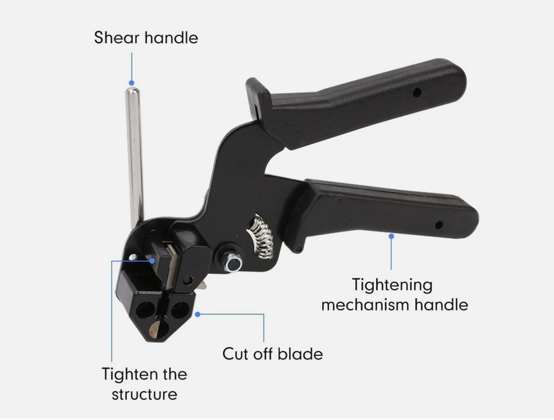 Steel Cable Tie Gun Heavy Duty Stainless Auto Tightener Tensioner Cutter