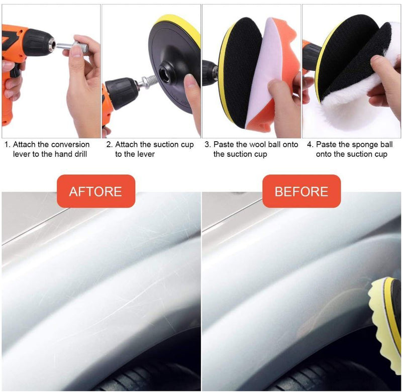 Car Polisher Buffer Cleaning Kit Polishing Waxing Buffing Sponge Pads