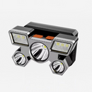 nzmegabuy LED head torch with five light sources, adjustable angle, and USB rechargeable design for outdoor use