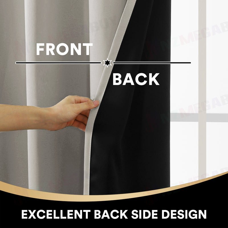 100% Blockout Curtain Eyelet  2PC STONE * 4 Sizes