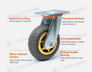 Heavy Duty 150mm Rubber Swivel Caster Wheels – Industrial Transport Wheels