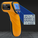 nzmegabuy yellow and black infrared thermometer gun with digital LCD display showing temperature readings