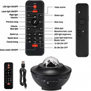 nzmegabuy galaxy starlight projector with remote control, USB cable, and labeled button functions for lighting effects.