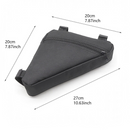 nzmegabuy black waterproof triangle bike frame bag with dimensions shown for cycling storage