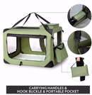 Collapsible Soft Dog Travel Crate | Foldable Pet Cage | Grass Green | 6 Sizes