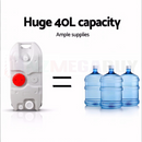 nzmegabuy 40L grey portable wheeled water tank for camping compared to three large water jugs