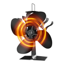 nzmegabuy 4-blade heat powered stove fan in black aluminium for efficient wood burner air circulation