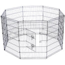 8 Panel Dog Playpen 76cm | Foldable Pet Exercise Pen | Black