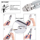 nzmegabuy wire rope crimping tool set showing adjustment instructions and how to open the safety lock mechanism
