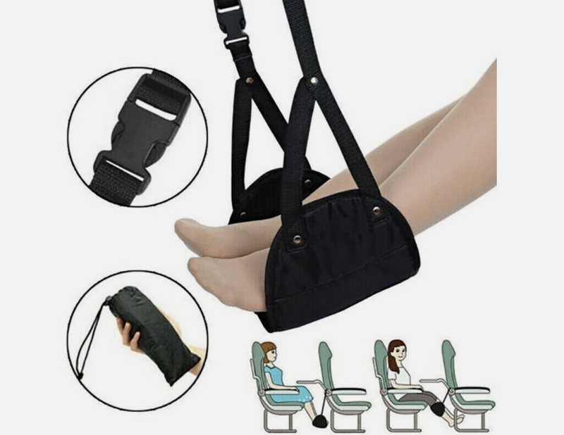 Travel Foot Rest Footrest Leg Pillow Airplane Flight Foam Cushion Sling Hammock