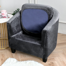 nzmegabuy dark grey velvet tub chair slipcover with matching cushion cover for furniture protection