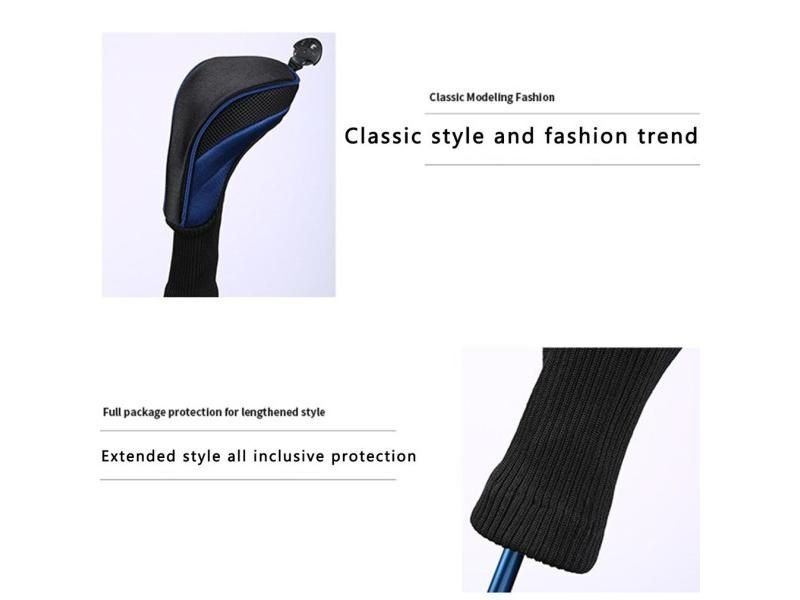 3pcs Golf Club Head Covers Set Fairway Woods Headcovers Long Neck