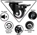 50mm Swivel Caster Wheels – Polyurethane Light Duty Transport Wheels