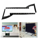 nzmegabuy universal heavy-duty black steel TV stand legs for 32-65 inch screens on a cabinet