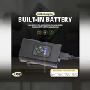 nzmegabuy black USB rechargeable LED bike headlight showing battery indicator lights and charging cable connection