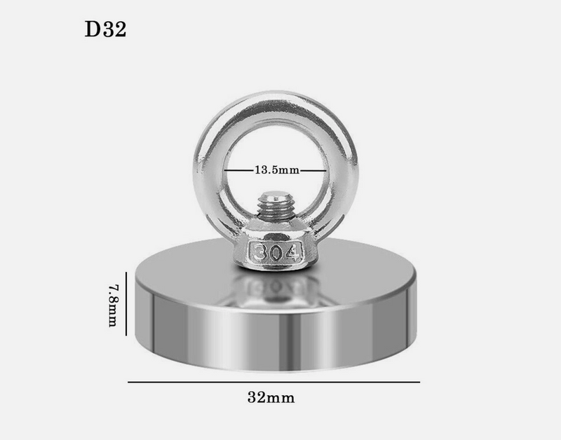 Salvage Magnet Recovery Neodymium Strong Magnetic Hook Treasure Hunting Fishing *3 Sizes