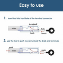 nzmegabuy 76-piece automotive terminal pin removal tool set instructional diagram showing how to extract wire pins