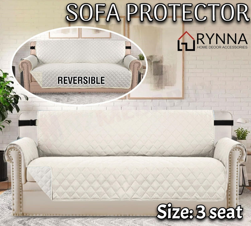 Sofa Covers Quilted Couch Lounge Protector  Waterproof * Ivory , 4 Sizes