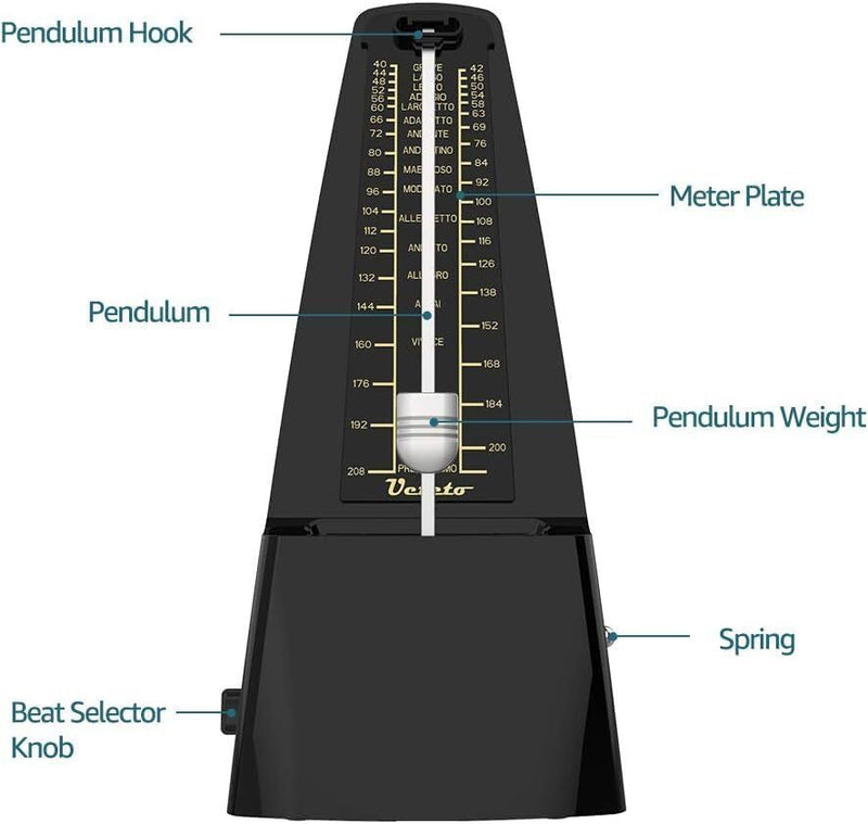 Metronome Standard Universal Mechanical Metronome for Piano Guitar Violin