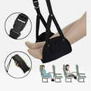 nzmegabuy black memory foam airplane footrest hammock with adjustable straps for leg support and travel comfort