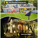 nzmegabuy solar fairy string lights with 100 warm white LEDs illuminating a home exterior at night