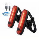 nzmegabuy 2-pack USB rechargeable LED bicycle tail lights with four lighting modes and tool-free mounting straps