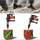 nzmegabuy 42mm high carbon steel firewood log splitter drill bit with multiple handles shown in use with a power drill