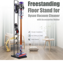 nzmegabuy black cast iron freestanding floor rack for Dyson cordless vacuum cleaners with accessory storage