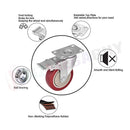 Heavy Duty 125mm Swivel Caster Wheels – Rubber Transport Wheels