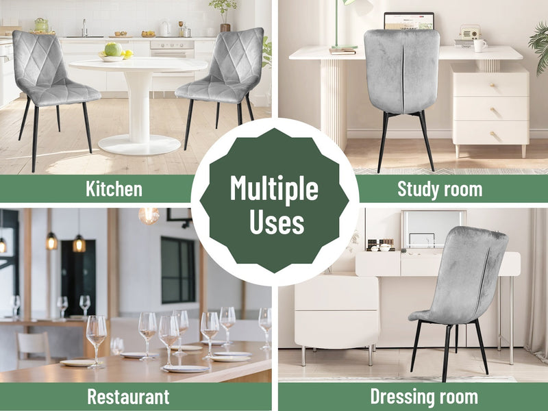 Dining Chairs Kitchen Velvet Chair * 2&4Pcs