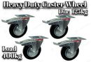 Swivel Castor Caster 125mm Transport Rolling Wheel Set