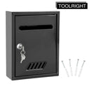Mailbox Wall-Mounted Letter box w/ Paper Holder & Key Lock