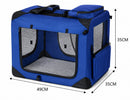 Collapsible Dog Crate – Soft Foldable Travel Cage, Navy Blue, 6 Sizes
